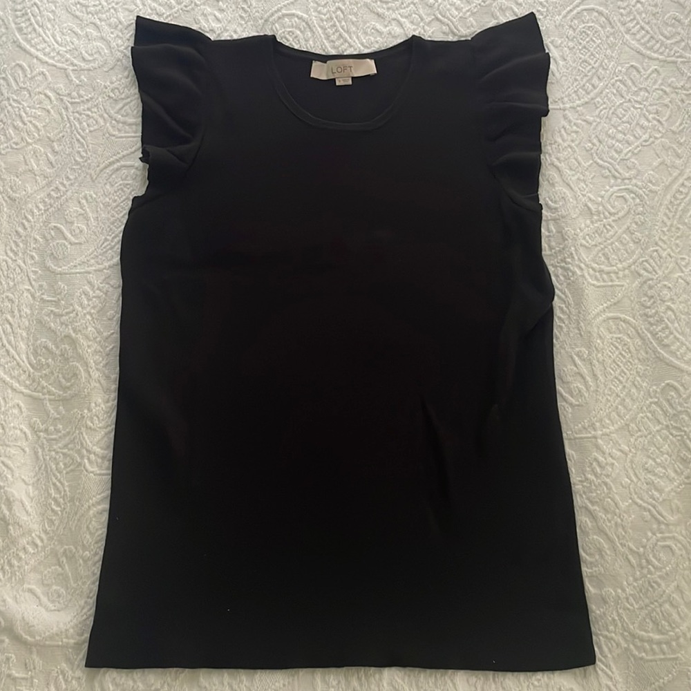 LOFT ruffle sleeve sweater tank